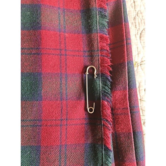 Vintage Edinburgh Woollen Mill  Tartan Pleated Skirt Preppy Sz 12 - Picture 2 of 7